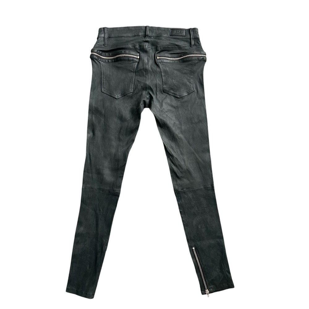 RtA Madrid Stretch Leather Skinny Pants Charcoal Gray Lambskin Zip Sz 27 - Picture 2 of 14
